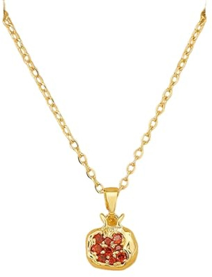 Mode rött granatäpple hänge kedja halsband frukt kragar bröllop smycken present till kvinnor