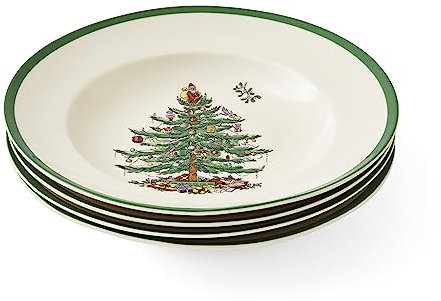 Portmeirion Home & Gifts Spode Soup Plate, Ceramic, Multi-Colour, Set of 4, 23 x 23 x 4 cm