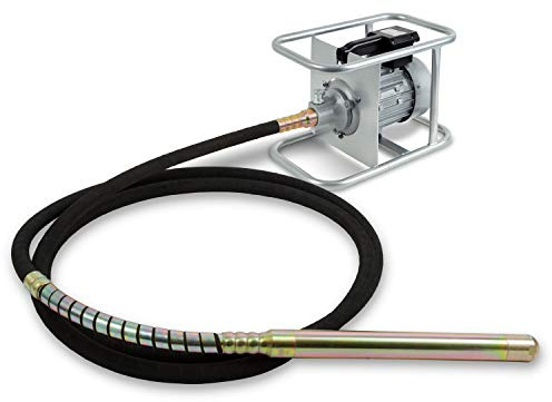 EBERTH Betonrüttler Flaschenrüttler Betonverdichter Elektrisch 1500W, Schlauchlänge 6m, Stahlverstärkte Rüttelflasche mit 45mm Durchmesser, Flexible Welle, Tragegriff, Robuster Metall-Rahmen, 230V