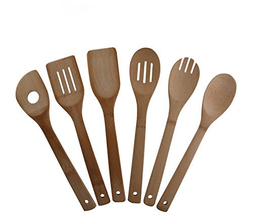 Küchenhelfer-Set 6-teilig Bambus von axentia Kochbesteck Holzlöffel