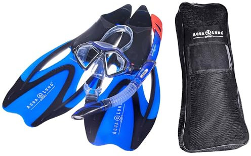 Aqualung Proflex X - Schnorchelset incl. Tasche (transparent Blue, 44-46)