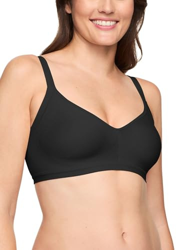 Warner's Womens Blissful Benefits Underarm-smoothing With Seamless Stretch Wireless Lightly Lined Comfort Rm3911w T-Shirt Bra, Black, Large US