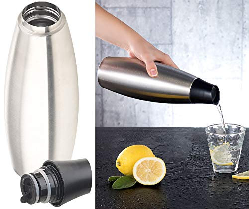 Carlo Milano Casa e cucina - Bere bottiglie: Borraccia termica di design con chiusura a scatto, Acciaio inossidabile, 650 mL, Chiusura a clic, acciaio inossidabile (Bere bottiglia, isolato)