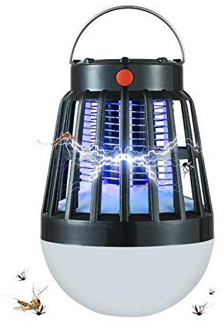 USB Bug Zapper & Lanterna da campeggio Tenda leggera, carica solare Anti insetti repellente per insetti, IPX6 impermeabile con batteria 2200mAh per campeggio all'aperto, escursionismo, pesca, tenda