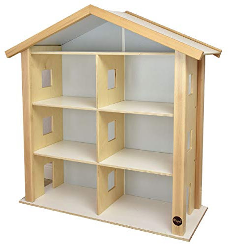 Meppi Puppenhaus Ella - Wunderschöne Puppenstube aus Holz in weiß/Natur