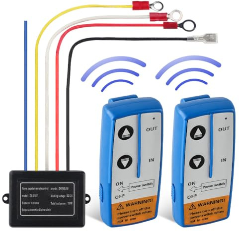 WATERWICH 2pcs Wireless Winch Remote Control Kit 12V Recovery Switch Universal for Truck Jeep ATV SUV