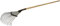 SHW-FIRE Escoba galvanizada, 47 cm de ancho, mango de madera de fresno de 135 cm, resistente escoba abanico y rastrillo para hojas, corte de hierba y residuos de jardín, rastrillo con mango ajustable