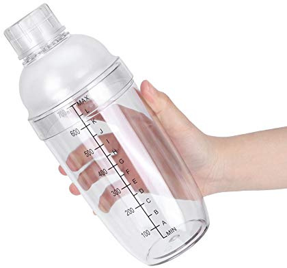 Coctelera de cóctel de plástico para PC con escala de jugo de tetera de leche clara Copa de vino para la barra de la tienda de la barra de la casa Herramienta de mezcla de la cocina del hogar(3#)