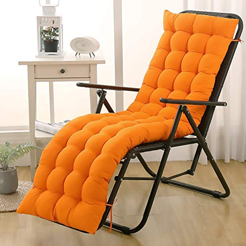Ruby Lil Tragbare Bench Kissen, Sonnenliege Kissen-Auflage, rutschfeste Schaukelstuhlkissen, Patio Lehnstuhl Kissen (1 Packung),Orange,55x153cm(22x60inch)