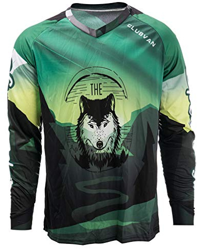 Radfahren Jersey Herren Mountainbike Motocross Langarm MTB T-Shirt Downhill Tops Sportrennen Reiten Bluse Fahrrad Shirt grün M.