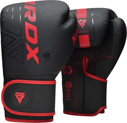 RDX Boxhandschuhe, Muay Thai Kickboxen Sparring, Maya Hide Leder Kara Boxing Gloves Männer Damen, Boxsack Punchinghandschuhe, Kickboxhandschuhe MMA Kampfsport Training Adult 8 10 12 14 16 18oz