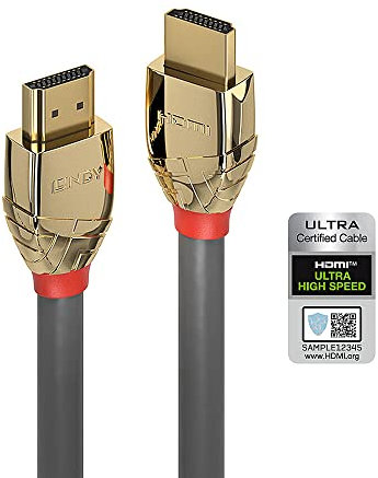 LINDY 37603 HDMI 2.1 Gold Line Ultra High Speed Kabel 3,0 Meter, 10K@120Hz 48G 3D 4K 8K 1080p HDCP 2.2 120Hz 144Hz HDR, ARC, CEC, ATC-getestet | Kompatibel mit TV, Monitor, Xbox, Blu-Ray, Soundbar