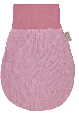 KraftKids Strampelsack Musselin rosa für den Herbst/Winter aus Musselin Baumwolle und warmen Fleece in Zwei Größen erhältlich