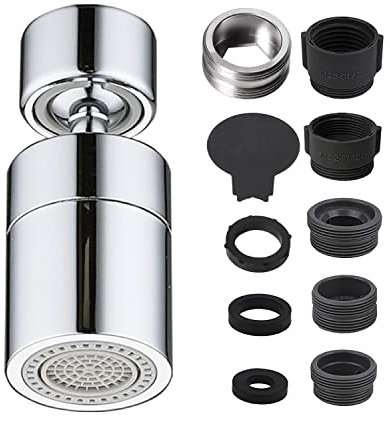 MEDILOE 360° Rotatable FM22/M24 Kitchen Tap Spray Head with Adapter for Sink, Faucet Aerator, Tap Aerator with Booster Nozzle, Replacement Sprayer Accessories for Kitchen Bathroom