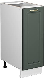 Vicco Apothekerschrank Fame-Line, Grün-Gold Landhaus, 30 cm | MDF-Front · Ohne Arbeitsplatte · Höhenverstellbare Füße · Metallgriffe · Metall-Vollauszüge