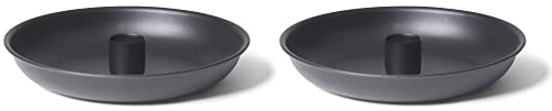 Novaliv Kerzenständer Stabkerzen 2er-Set SCHWARZ Durchmesser 13cm Weihnachten Adventskranz Kerzenteller scandic chic Candle Holder Stabkerzenhalter Dekoschale Tischdeko modern Wohnzimmer