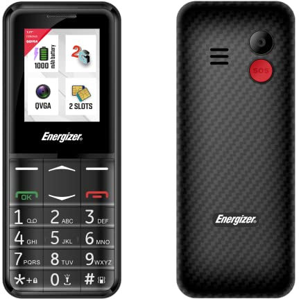 Energizer E4 - Cellulare con tasti grandi - 2G - Funzione SOS - Doppia SIM - Torcia - 1000mAh Batteria