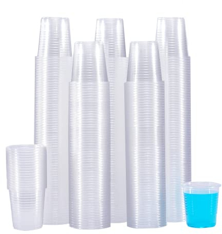 SIUQ 600 Pack 3 oz Clear Plastic Cups, Disposable Bathroom Mouthwash Cups, Small Plastic Drinking Cup for Ice Tea, Tasting, Party, Picnic, BBQ, Travel and Event