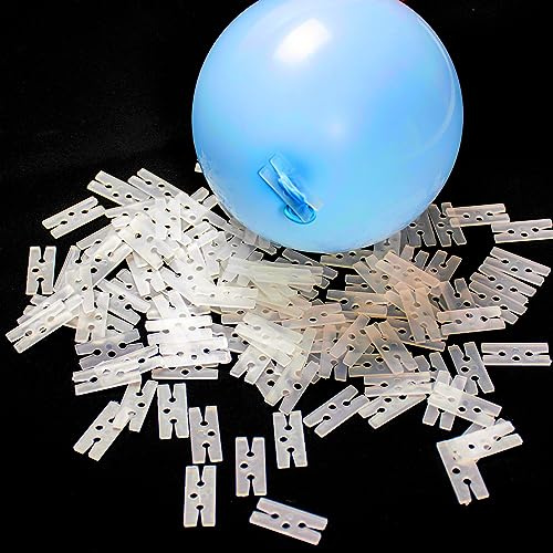 Lot de 300 clips transparents pour étanchéité, pinces transparentes pour arche de ballons/support de ballons/guirlande de ballons, clips réutilisables pour attacher les ballons, pour décoration de