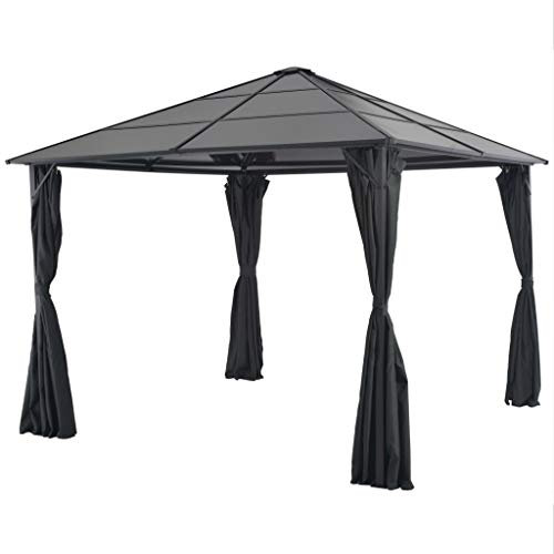 Tendone per Feste Tenda Garage Gazebo Professionale Gazebo con Tende in Alluminio 3x3 m NeroAdatto per matrimoni, all'aperto, giardino, feste