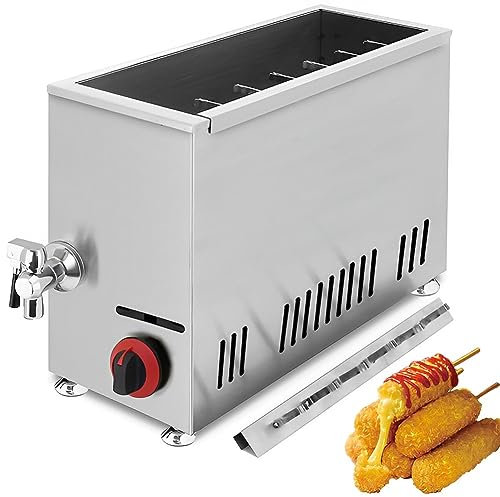Kommerzielle Maschine, 21 l kommerzielle Käse-Hot-Dog-Fritteuse, 12 Stück Wurststangen-Bratgerät, Grillofen für Hot Dogs auf einem Griff für Restaurant, Heimküche, Snackbar
