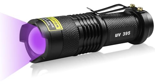 EOWCO 395nm UV Flashlight, Mini Ultraviolet Blacklight Detector for Dry Dog Urine, Pet Stains, Small LED Black Light Torch for UV Glue Curing, AC Leak Detection & Scorpions Finder, Hotel Inspection