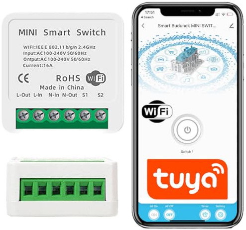 Sone Smart One Tuya Smart Life - Interruttore Wi-Fi da incasso, 16 A, 3680 W
