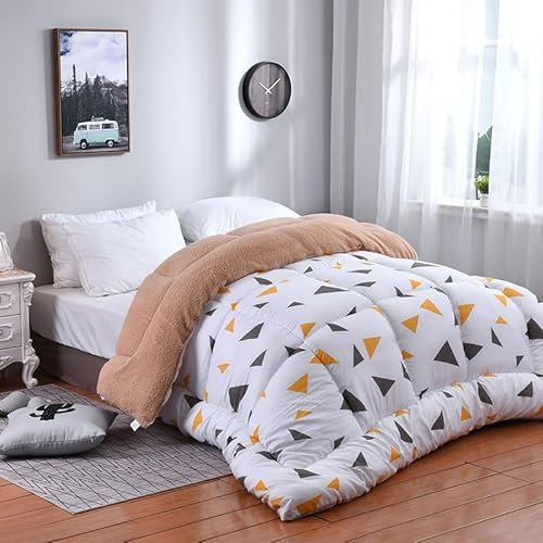 ZTGL Winter Super Weiche Bedruckte Steppdecke, Doppelseitige Warm Mikrofaserge Steppdeckekern, Verdickte Lamm Kaschmir Decke, Flauschig Weiches Bettdecke,B,150x200cm(1.5kg)