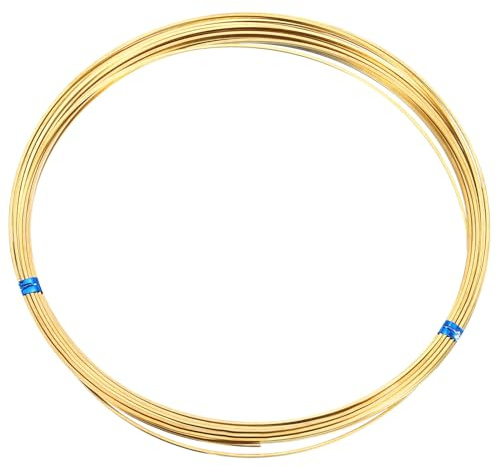 PATIKIL Alambre Cuadrado de Latón de 20 Calibres/0.8mm 19.69 Pies Alambre de Latón Duro y Flexible para Hacer Joyas manualidad de Envoltura de Pendiente Decoración de Arte Latón