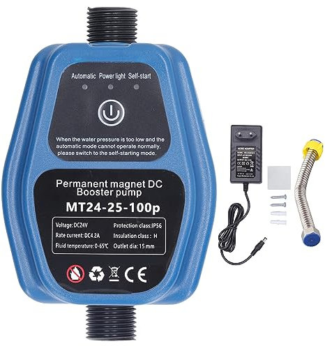 Bomba de Refuerzo de Presión de Agua, 100W 24V 25L IP56 Bomba de Refuerzo de Ducha Automática con Detección Inteligente 100V 240V para el Hogar con Funcionamiento (Enchufe de la