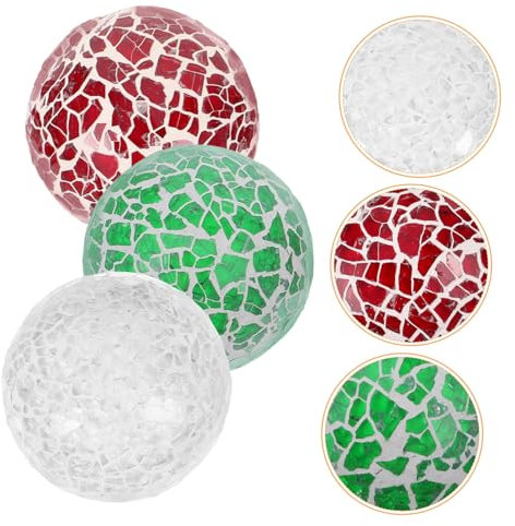 ULDIGI 3pcs Sphere Balls Mosaic Decorative Balls for Home Desktop Decor Ornament Home Ornament Decor