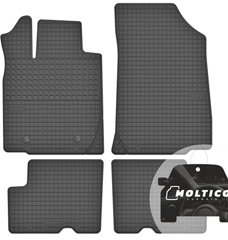 moto-MOLTICO Gummimatten Auto, 4-teiliges Set, Allwetter Gummi Fußmatten, Antirutsch & Wasserfest Autoteppiche - passend für Dacia Logan/Duster/Sandero I (2008-2012)