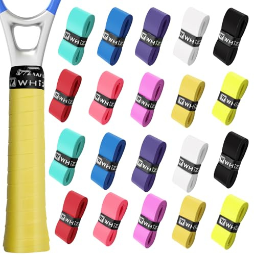 Zhaoyao 20pcs Tennis Racket Grip Tape, Anti Slip and Absorbs Sweat Tennis Grip Tape Precut Grip Tape for Badminton Overgrip and Pickleball Overgrip (Mix Color)