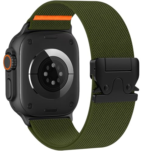 Nylon Bracelets pour Bracelet Apple Watch44mm 45mm 46mm 49mm 42mm Ultra321 | Améliorée Réglable Bracelet, Tressé élastique Bracelet, Sport pour iWatch Series 11 10 9 8 7 6 5 4 3 2 1 SE Femmes et Hommes