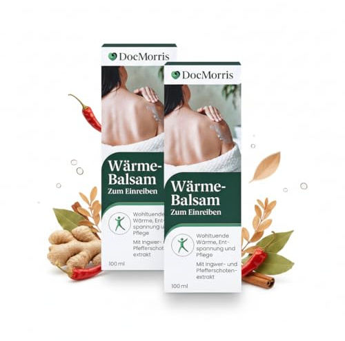 DocMorris Wärme-Balsam Duo – Wärmesalbe gegen Verspannungen an Nacken & Rücken – Mit Jojobaöl & ätherischen Ölen – Durchblutungsfördernd & Wohltuend – Doppelpack (2 x 100 ml)