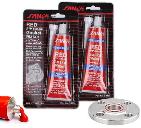 songyea Dichtmasse Motor, Auspuff Dichtmasse, Zylinderkopfdichtung Dichtmittel, Dichtsilikon Dichtungsmasse, Kühlerdichtmittel,Getriebe Motor Dichtung Ölwanne für Autos Motorräder Reparatur (Rot)