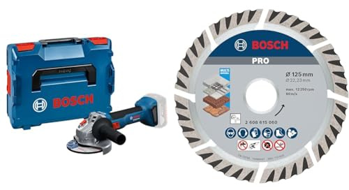 Bosch Professional Cordless Angle Grinder GWS 18V-8 + Diamanttrennscheibe Standard for Universal (Beton und Mauerwerk, 125 x 22,23 mm, Zubehör Winkelschleifer)