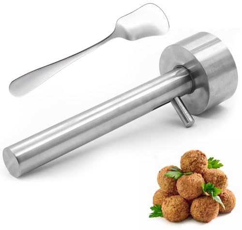 Köttbulls- och falafelskopa, rostfritt stål non-stick tillverkare med gräddsked, lätt att rengöra och använda