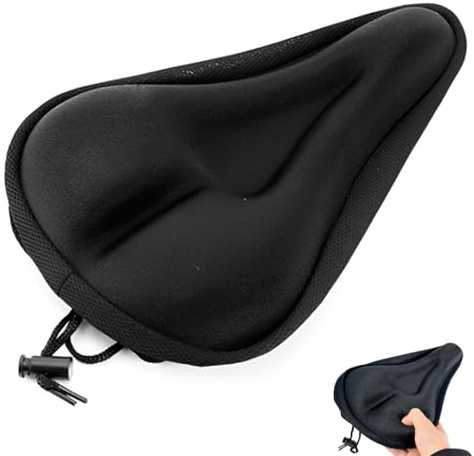 Black Gel Bike Seat Cushion Extra Soft Comfortable Bicycle Seat Cover Gel Padded Bike Seat for Men Women Suitable for Road Bikes Indoor Outdoor Use