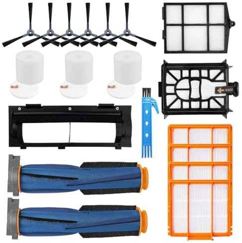 Theresa Hay Replacement Parts for Shark AV2501AE AV2511AE AV2610WA RV2610WA AV2501S Robot Vacuum Cleaner 2 Main Brushes, 4 Filters, 6 Side Brushes, 1 Brush Cover, 1 Primary & 1 Base & 3 Foam Filter