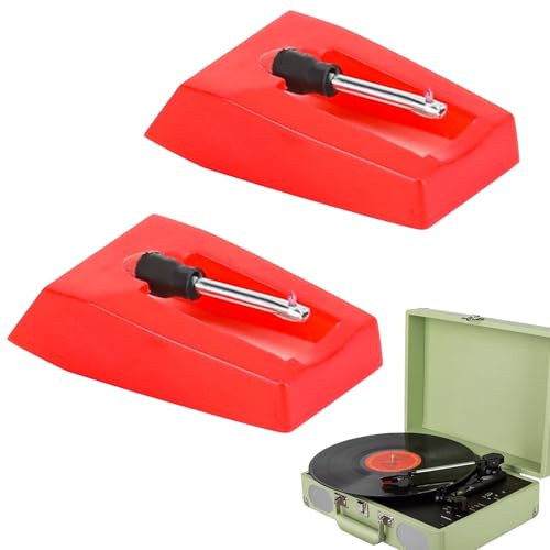 2pcs Record Player Needles – Turntable Stylus Replacements for Vinyl Players, Universal LP Phonograph Cartridge Needles, Easy Installation for Most Record Players, Clear Sound Quality