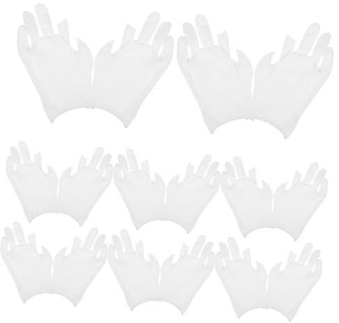 GALPADA 12Paare Baumwollhandschuhe für Erwachsene Fingerlose Feuchtigkeitsspendende Arbeitshandschuhe Weiße Baumwollhandschuhe für Trockene Hände und Formelle Anlässe