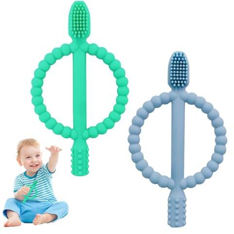 Teething Toys for Baby,2PCS Baby Teething Toys,Sensory Chew Toys with Easy-Hold Handle, Teether Chew Toy,Teethers for Newborns & Toddlers 0-6 Months+.