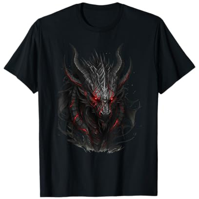 Dragon Puissant Team, Noir Cicatrices Rouges Gothique T-Shirt