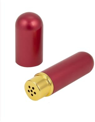 Inalatore di Poppers portatile in alluminio rosso – Flacone discreto impermeabile, formato tascabile, riutilizzabile, compatto e resistente, accessorio per aromi liquidi (rosso)