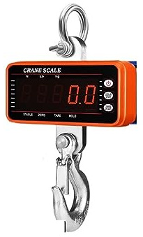 Escala colgante Báscula de grúa Digital 1500kg/1000kg/500kg con Control remoto 65 pies, báscula colgante alta resistencia, gancho Industrial LED(1000KG Orange)
