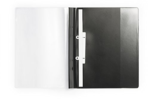 Durable Angebotshefter Duraplus de Luxe, schwarz, 25er Packung, 258901 | Extra breite Bewerbungsmappe mit Sichttasche, Innentasche im Rückendeckel, für Prospekthüllen geeignet