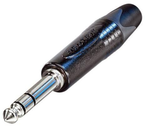 Neutrik NP3X-BAG Stereo Klinkenstecker, vernickelte Kontakte, schwarzes Gehäuse, 3 poligr 6.35 mm