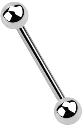 Titan Piercing Stab, Barbell in 1,6 mm Stärke mit 2 Titan Kugeln