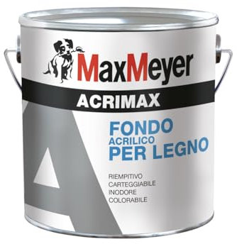 Maxmeyer Acrimax fondo acrilico per legno, Bianco, 2.5 L